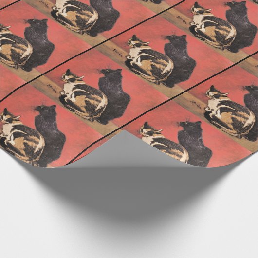 Katten, kunstschilderij van Theophile Steinlen Cadeaupapier (Hoek)