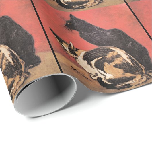 Katten, kunstschilderij van Theophile Steinlen Cadeaupapier (Rol Hoek)