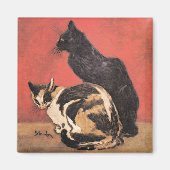 Katten, kunstschilderij van Theophile Steinlen Magneet (Voorkant)