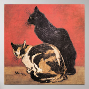 Katten, kunstschilderij van Theophile Steinlen Poster