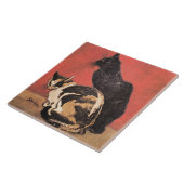 Katten, kunstschilderij van Theophile Steinlen. Tegeltje (Zijkant)