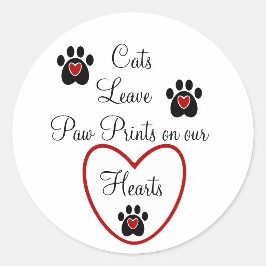  katten Laat Paw Prints op onze harten Ronde Sticker (Voorkant)