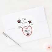  katten Laat Paw Prints op onze harten Ronde Sticker (Envelop)