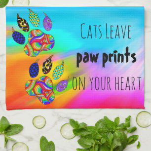 Katten Laat Paw Prints Op Uw Hart Keuken Handdoek