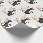 Katten langzaam dansen cadeaupapier (Hoek)