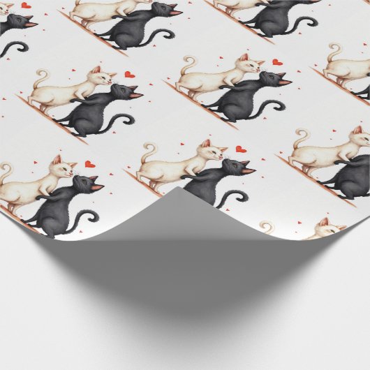 Katten langzaam dansen cadeaupapier (Hoek)