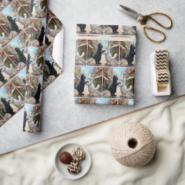 Katten langzaam dansen op Cobblestone Street Cadeaupapier