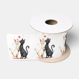 Katten langzaam dansen satijnen lint