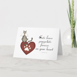 Katten laten afdrukken achter op je hart kaart