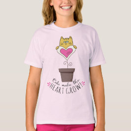 Katten laten het hart groeien T-shirt - Roze