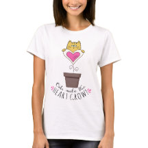 Katten laten het hart groeien T-shirt - Wit
