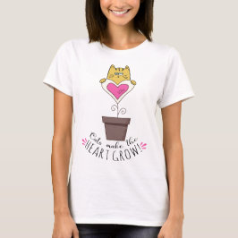 Katten laten het hart groeien T-shirt - Wit