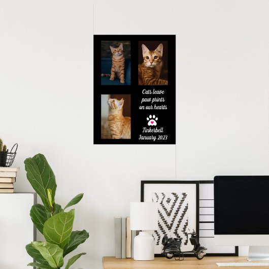 Katten laten pauwafdrukken | Cat Memorial Photo Co Poster (Thuiskantoor)