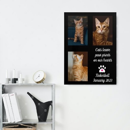 Katten laten pauwafdrukken | Cat Memorial Photo Co Poster