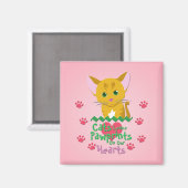 Katten laten pauwafdrukken magneet (Voorkant / Achterkant)