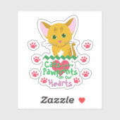Katten laten pauwafdrukken sticker (Vel)