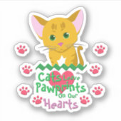 Katten laten pauwafdrukken sticker (Voorkant)