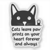 Katten laten pootafdrukken achter op je hart sticker (Voorkant)