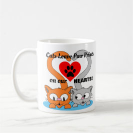Katten laten pootafdrukken achter op onze HARTEN! Koffiemok