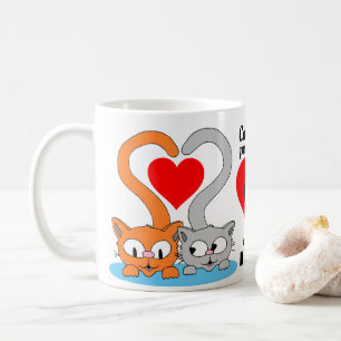 Katten laten pootafdrukken achter op onze HARTEN M Koffiemok