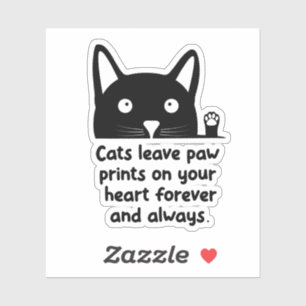 Katten laten pootafdrukken op je hart achter sticker