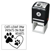 Katten laten poten afdrukken achter op onze harten  zelfinktende stempel (In situ)