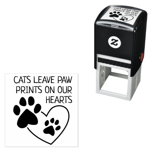 Katten laten poten afdrukken achter op onze harten  zelfinktende stempel (In situ)