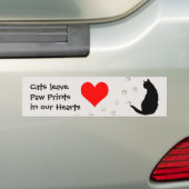 Katten laten prints achter in ons hart bumpersticker (Op auto)