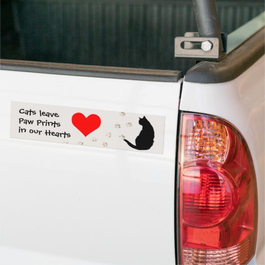 Katten laten prints achter in ons hart bumpersticker (Op Truck)