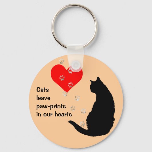 Katten laten prints achter in ons hart sleutelhanger (Voorkant)