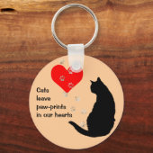 Katten laten prints achter in ons hart sleutelhanger (Voorkant)