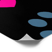 Katten laten verf afdrukken op ons hart poster (Hoek)