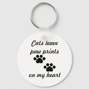 Katten laten verf afdrukken sleutelhanger