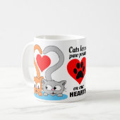 Katten laten verfdrukken op onze HEARTS Cute Cats  Koffiemok (Voorkant links)