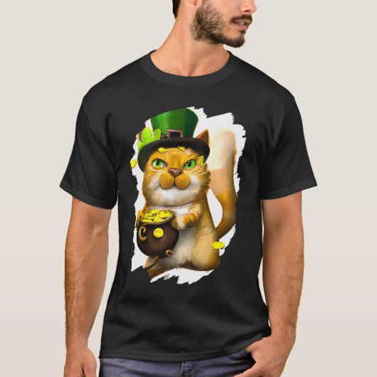 Katten Leprechaun St. Patrick's Dag Kitten Katten  T-shirt (Voorkant)