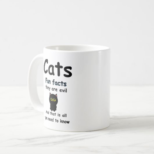 Katten Leuke Feiten Ze zijn Kwaad Koffiemok (Voorkant links)