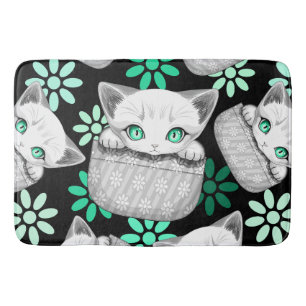 Katten Lief en Speels Piepen uit een Zak Badmat
