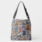 Katten Liefhebber Doodle Cross-body tas (Voorkant)