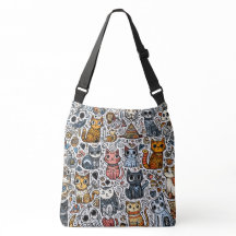 Katten Liefhebber Doodle Cross-body tas
