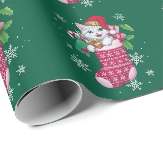 Katten Liefhebber Kerst Grappige katten Eigenaar Cadeaupapier (Rol Hoek)
