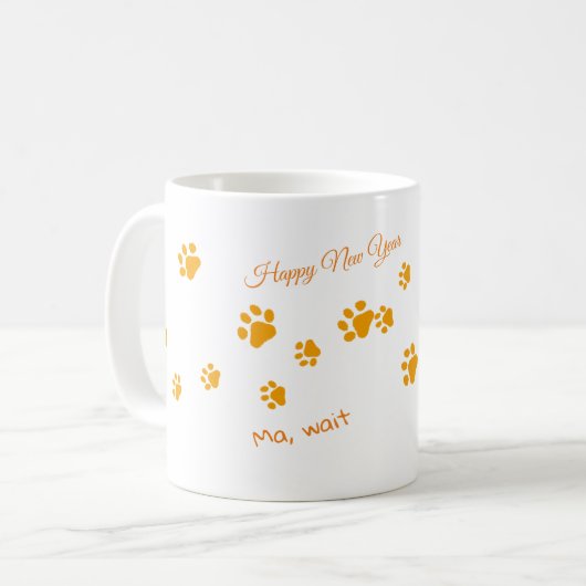 Katten lopen Oranje poten Koffiemok (Voorkant links)