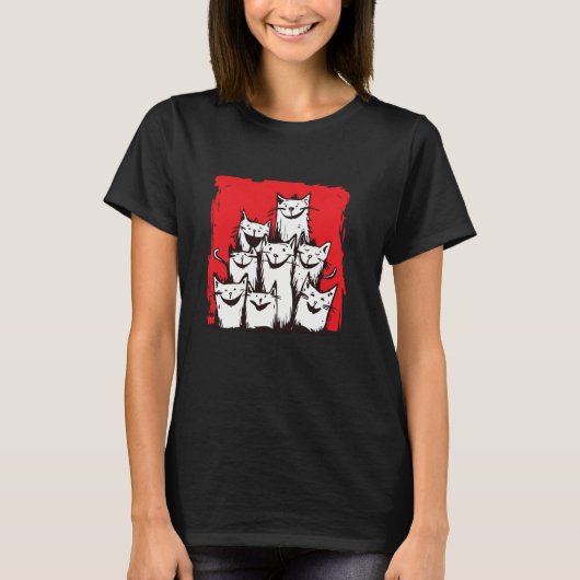 Katten losgelaten liefdevolle vreugdevolle uitdruk t-shirt (Voorkant)