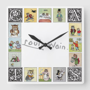 Katten, Louis Wain Vierkante Klok