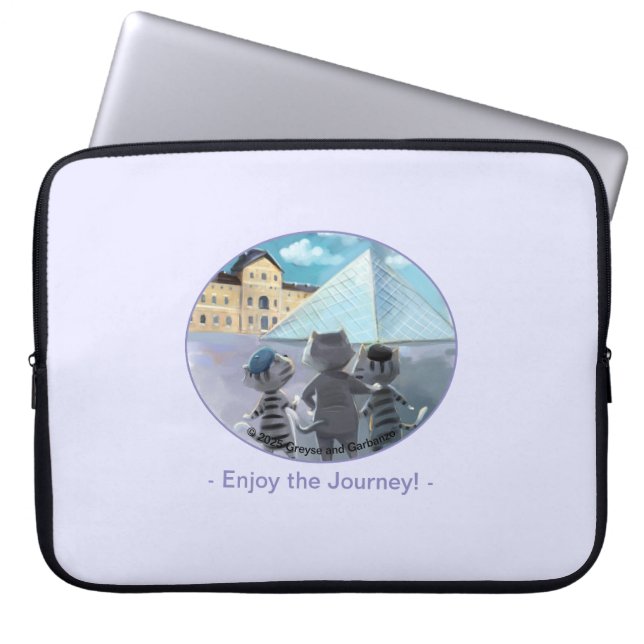 Katten Louvre Parijs - Geniet Laptop Sleeve (Voorkant)