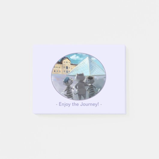 Katten Louvre Parijs - Geniet Notities 4" x 3" Post-it® Notes (Voorkant)