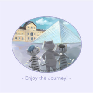 Katten Louvre Parijs - Geniet Vinyl Sticker