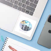 Katten Louvre Parijs - Geniet Vinyl Sticker (Laptop met iPhone)