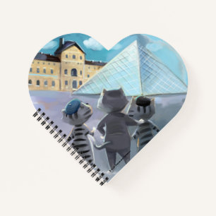 Katten Louvre Parijs - Hartvormig Notitieboek 