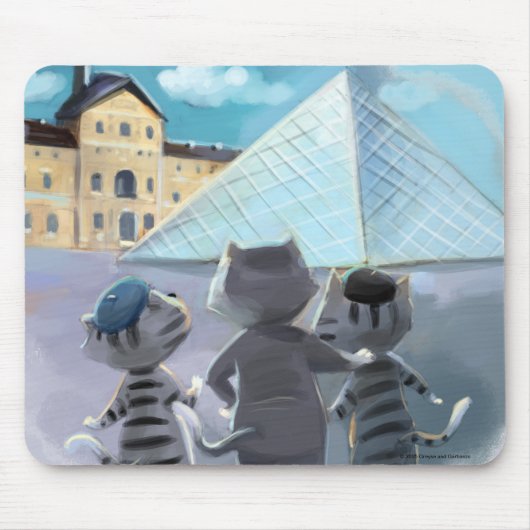 Katten Louvre Parijs - Muismat (Voorkant)