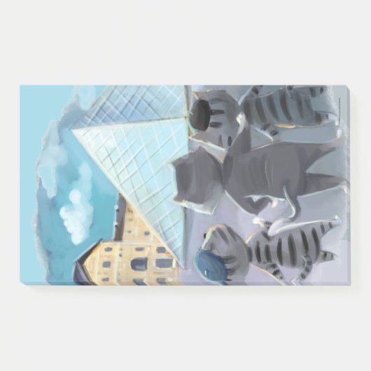 Katten Louvre Parijs - Notities 10" x 6" Post-it® Notes (Voorkant)